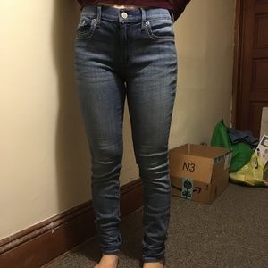 Express Mid rise Skinny Jean w/ Racing Stripe